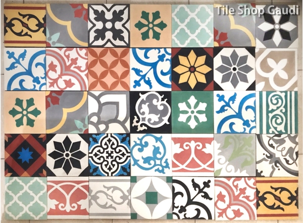 cement tile Bali random motif